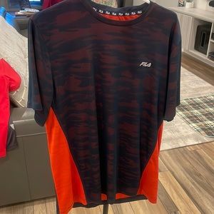 MENS size large blue and red FILA workout shirt